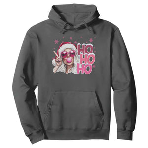 Christmas Couple Matching Hoodie Pink Mrs Claus Ho Ho Ho TS10 Dark Heather Print Your Wear