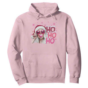 Christmas Couple Matching Hoodie Pink Mrs Claus Ho Ho Ho TS10 Light Pink Print Your Wear