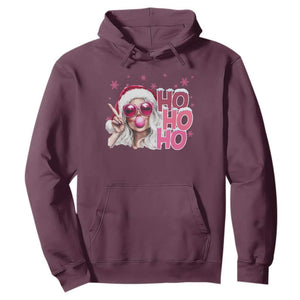 Christmas Couple Matching Hoodie Pink Mrs Claus Ho Ho Ho TS10 Maroon Print Your Wear