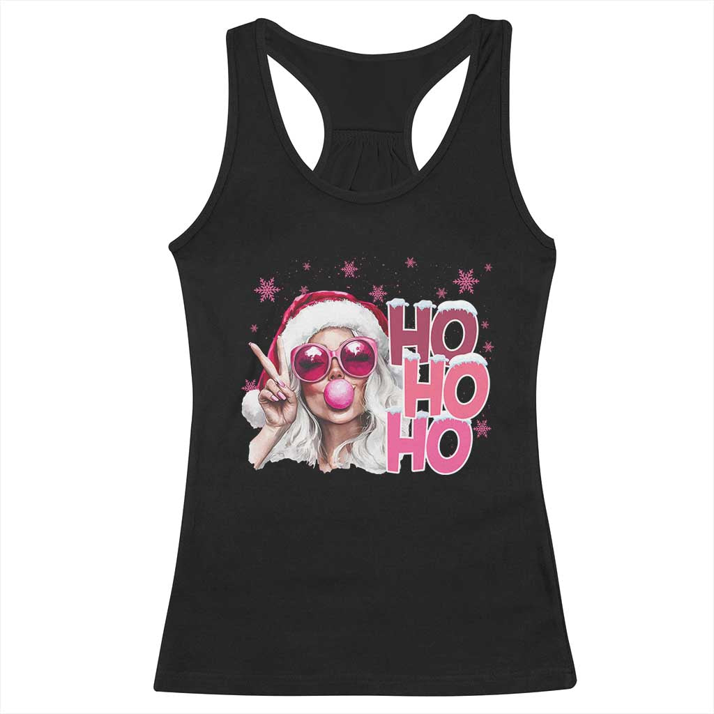 Christmas Couple Matching Racerback Tank Top Pink Mrs Claus Ho Ho Ho TS10 Black Print Your Wear