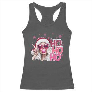 Christmas Couple Matching Racerback Tank Top Pink Mrs Claus Ho Ho Ho TS10 Dark Heather Print Your Wear