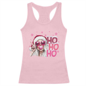 Christmas Couple Matching Racerback Tank Top Pink Mrs Claus Ho Ho Ho TS10 Light Pink Print Your Wear