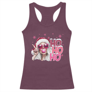 Christmas Couple Matching Racerback Tank Top Pink Mrs Claus Ho Ho Ho TS10 Maroon Print Your Wear