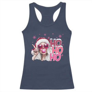 Christmas Couple Matching Racerback Tank Top Pink Mrs Claus Ho Ho Ho TS10 Navy Print Your Wear