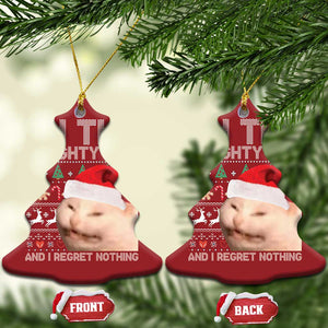 Funny Cat Christmas Ornament On The Naughty List And I Regret Nothing Meme Ugly Xmas TS10 Christmas Tree Red Print Your Wear