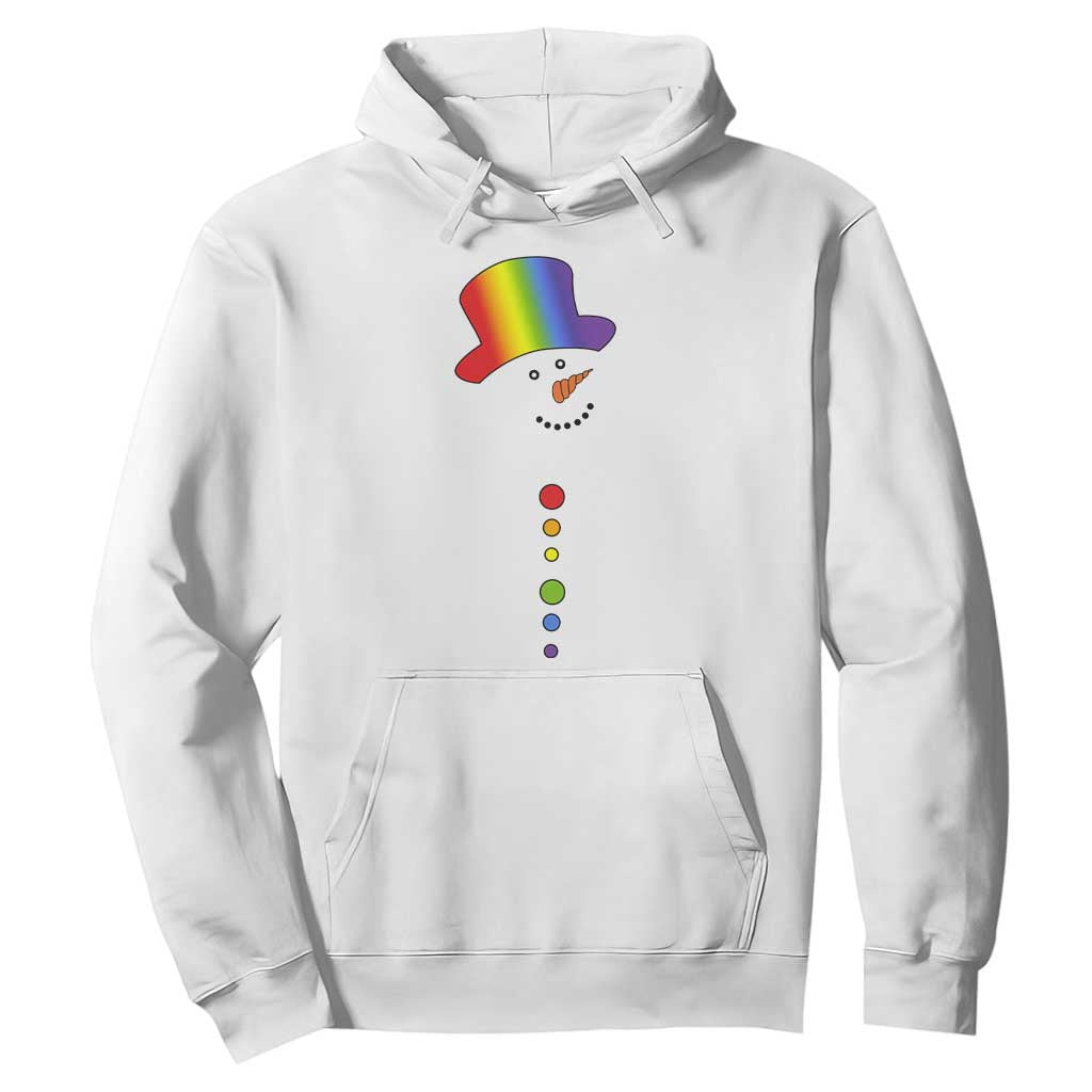 LGBTQ Christmas Hoodie Rainbow Gay Pride Holiday Snowman TS10 White Print Your Wear