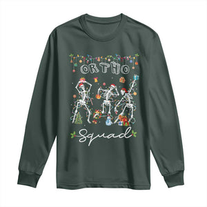 Ortho Nurse Doctor Christmas Long Sleeve Shirt Skeletons Orthopedics Nurse Rn Crew TS10 Dark Forest Green Print Your Wear