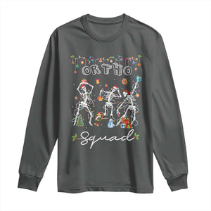 Ortho Nurse Doctor Christmas Long Sleeve Shirt Skeletons Orthopedics Nurse Rn Crew TS10 Dark Heather Print Your Wear