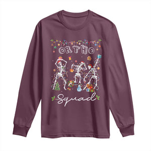 Ortho Nurse Doctor Christmas Long Sleeve Shirt Skeletons Orthopedics Nurse Rn Crew TS10 Maroon Print Your Wear