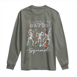 Ortho Nurse Doctor Christmas Long Sleeve Shirt Skeletons Orthopedics Nurse Rn Crew TS10 Military Green Print Your Wear