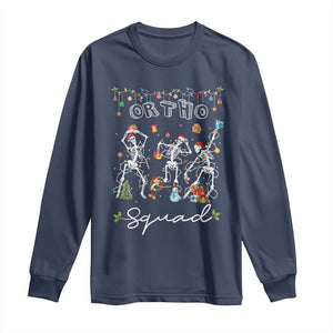 Ortho Nurse Doctor Christmas Long Sleeve Shirt Skeletons Orthopedics Nurse Rn Crew TS10 Navy Print Your Wear