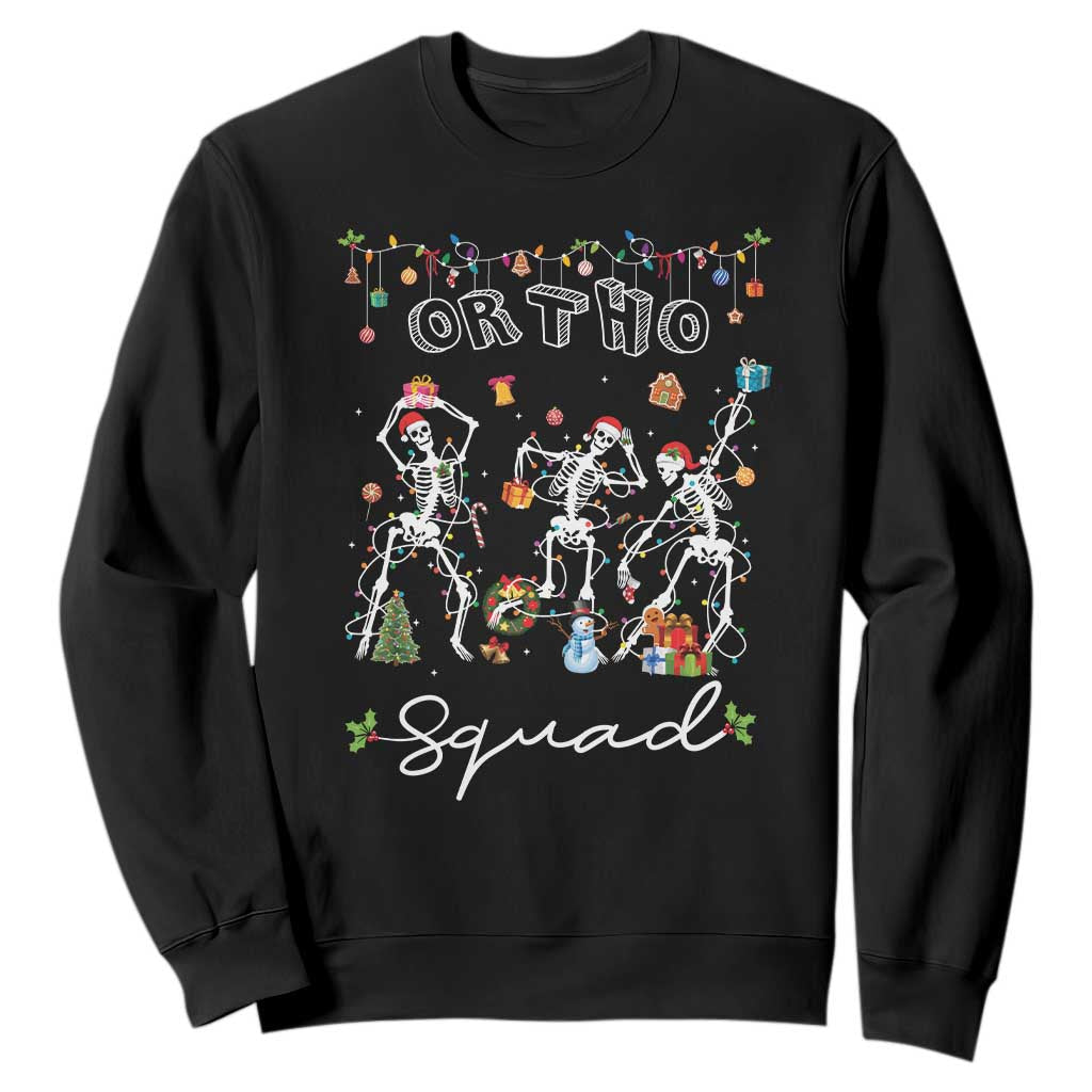 Ortho Nurse Doctor Christmas Sweatshirt Skeletons Orthopedics Nurse Rn Crew TS10 Black Print Your Wear