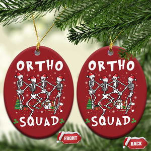 Funny Xmas Ortho Nurse Christmas Ornament Xmas Dancing Skeleton Orthopedics PICU Icu Nurse Rn Crew TS10 Oval Red Print Your Wear