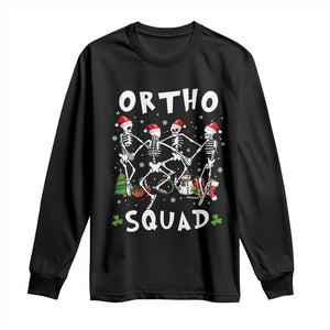 Funny Christmas Ortho Nurse Long Sleeve Shirt Xmas Dancing Skeleton Orthopedics PICU Icu Nurse Rn Crew TS10 Black Print Your Wear