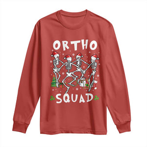 Funny Christmas Ortho Nurse Long Sleeve Shirt Xmas Dancing Skeleton Orthopedics PICU Icu Nurse Rn Crew TS10 Red Print Your Wear