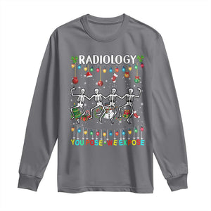 Christmas Radiologic Technologist Long Sleeve Shirt Radiology You Pose We Expose Dancing Skeletons Dance Xray Rad Tech TS10 Charcoal Print Your Wear