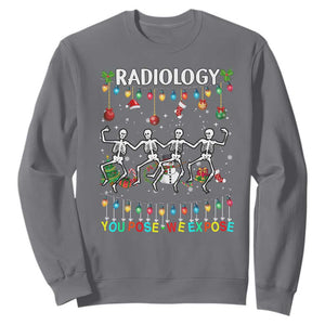 Christmas Radiologic Technologist Sweatshirt Radiology You Pose We Expose Dancing Skeletons Dance Xray Rad Tech TS10 Charcoal Print Your Wear