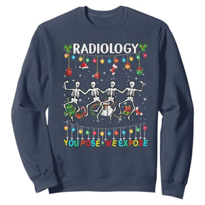 Christmas Radiologic Technologist Sweatshirt Radiology You Pose We Expose Dancing Skeletons Dance Xray Rad Tech TS10 Navy Print Your Wear
