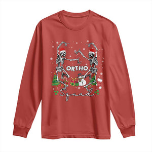 Funny Christmas Nurse Long Sleeve Shirt Ortho Squad Dancing Skeleton Orthopedics PICU Icu Nurse Rn Crew TS10 Red Print Your Wear