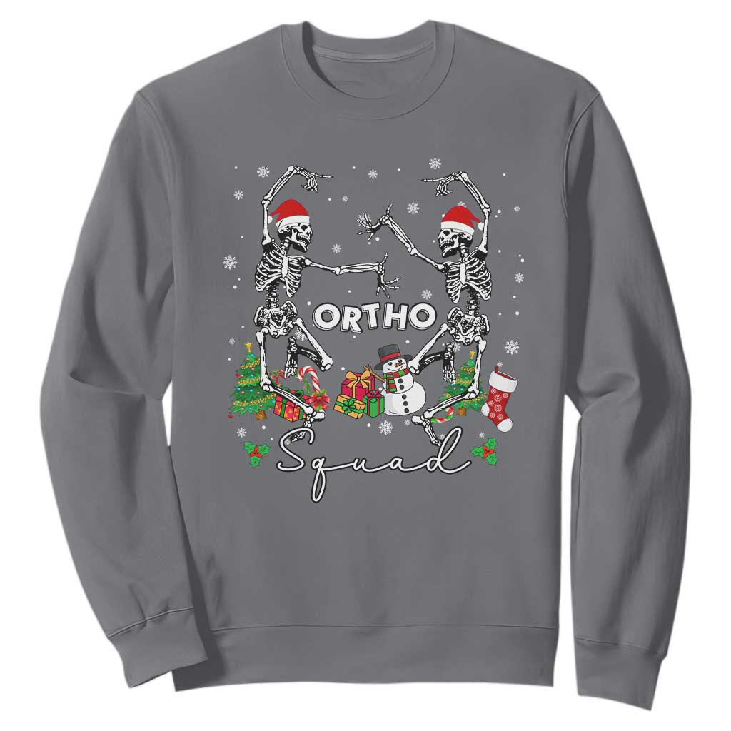 Funny Christmas Nurse Sweatshirt Ortho Squad Dancing Skeleton Orthopedics PICU Icu Nurse Rn Crew TS10 Charcoal Print Your Wear