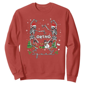Funny Christmas Nurse Sweatshirt Ortho Squad Dancing Skeleton Orthopedics PICU Icu Nurse Rn Crew TS10 Red Print Your Wear