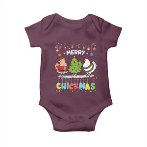 Christmas Chickens Baby Onesie Lover Gift Farm Gift Merry Chickmas TS10 Maroon Print Your Wear