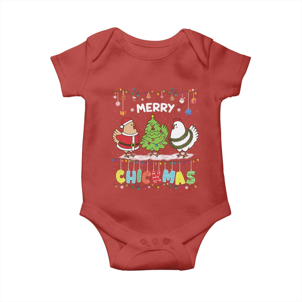 Christmas Chickens Baby Onesie Lover Gift Farm Gift Merry Chickmas TS10 Red Print Your Wear