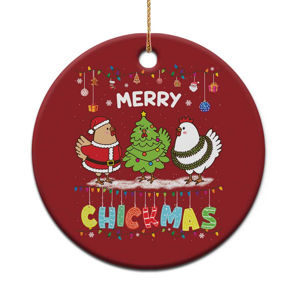 Xmas Chickens Christmas Ornament Lover Gift Farm Gift Merry Chickmas TS10 Print Your Wear