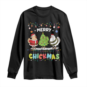 Christmas Chickens Long Sleeve Shirt Lover Gift Farm Gift Merry Chickmas TS10 Black Print Your Wear