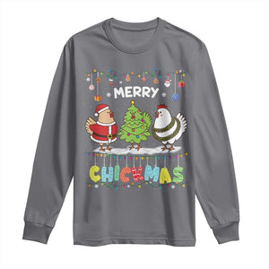 Christmas Chickens Long Sleeve Shirt Lover Gift Farm Gift Merry Chickmas TS10 Charcoal Print Your Wear