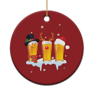 Funny Beer Christmas Ornament Reindeer Santa Drinking Lovers TS10 Print Your Wear