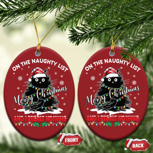 Cat Xmas Christmas Ornament On The Naughty List And I Regret Nothing TS10 Oval Red Print Your Wear