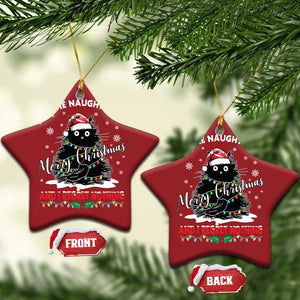 Cat Xmas Christmas Ornament On The Naughty List And I Regret Nothing TS10 Star Red Print Your Wear