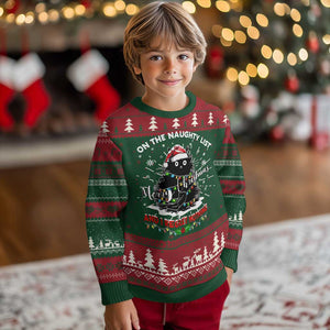 Cat Ugly Christmas Sweater On The Naughty List And I Regret Nothing TS10 Christmas Print Your Wear