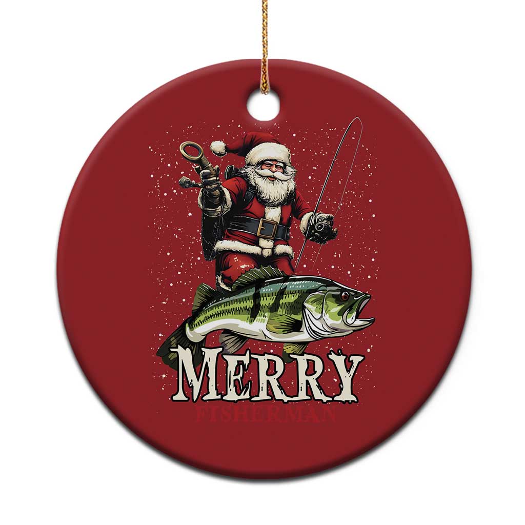 Fishing Gifts Christmas Ornament Merry Fisherman Santa Claus Fish Fishing Rod TS10 Print Your Wear