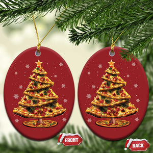 Pizza Xmas Tree Christmas Ornament Xmas Gifts Kids TS10 Oval Red Print Your Wear