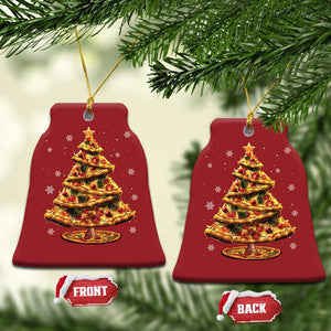 Pizza Xmas Tree Christmas Ornament Xmas Gifts Kids TS10 Bell Flake Red Print Your Wear