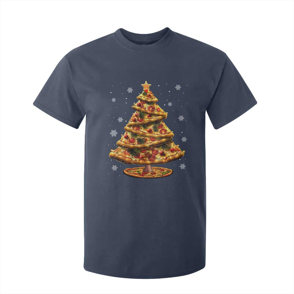 Pizza Christmas Tree T Shirt For Kid Xmas Gifts Kids TS10 Navy Print Your Wear