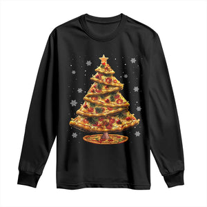 Pizza Christmas Tree Long Sleeve Shirt Xmas Gifts Kids TS10 Black Print Your Wear