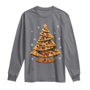 Pizza Christmas Tree Long Sleeve Shirt Xmas Gifts Kids TS10 Charcoal Print Your Wear