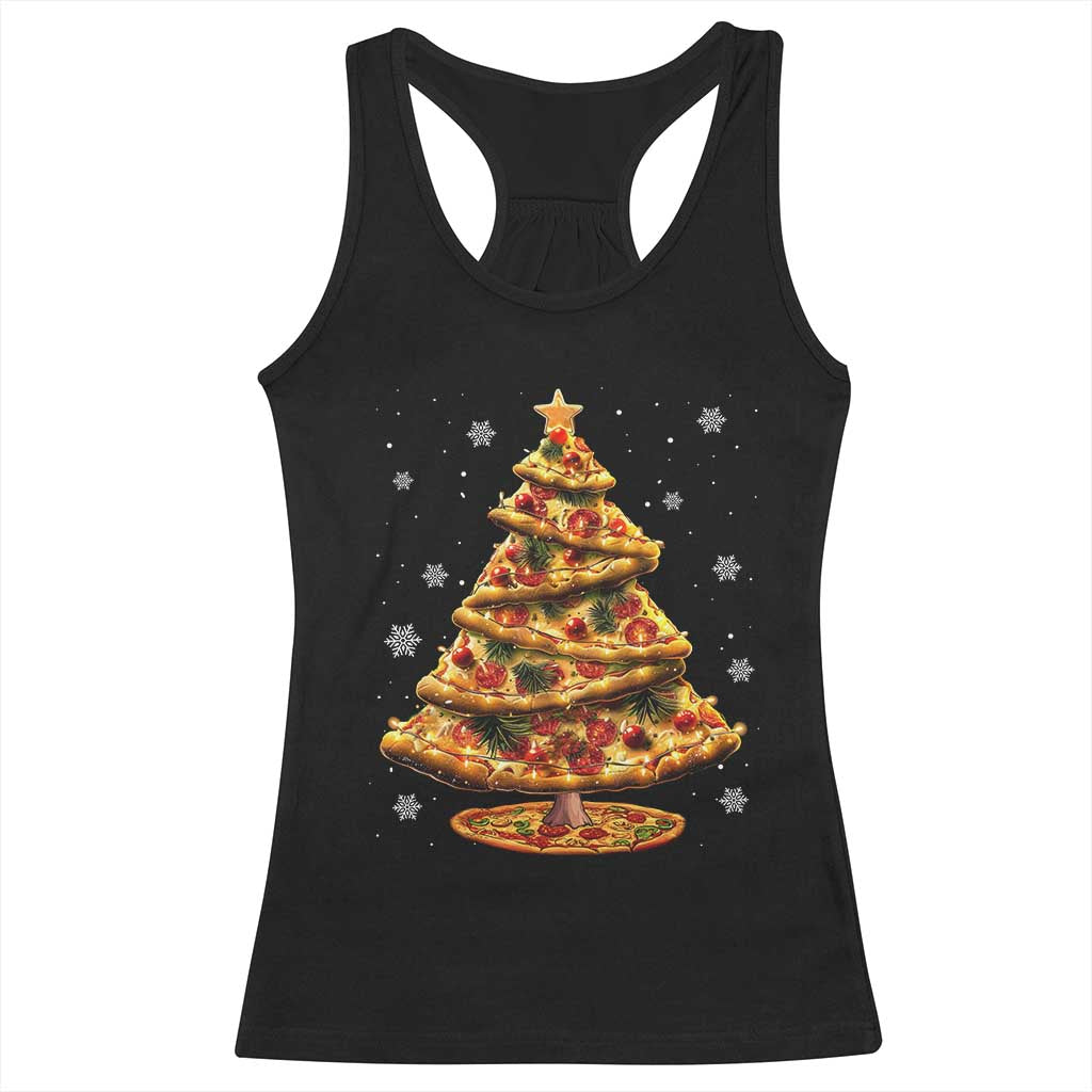 Pizza Christmas Tree Racerback Tank Top Xmas Gifts Kids TS10 Black Print Your Wear