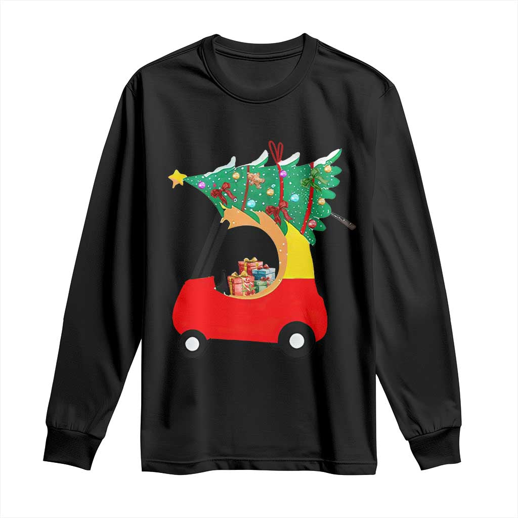 Christmas Kids Long Sleeve Shirt Red Car Tree Cute Xmas Toddler Boys TS10 Black Print Your Wear