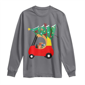 Christmas Kids Long Sleeve Shirt Red Car Tree Cute Xmas Toddler Boys TS10 Charcoal Print Your Wear