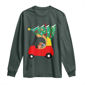 Christmas Kids Long Sleeve Shirt Red Car Tree Cute Xmas Toddler Boys TS10 Dark Forest Green Print Your Wear