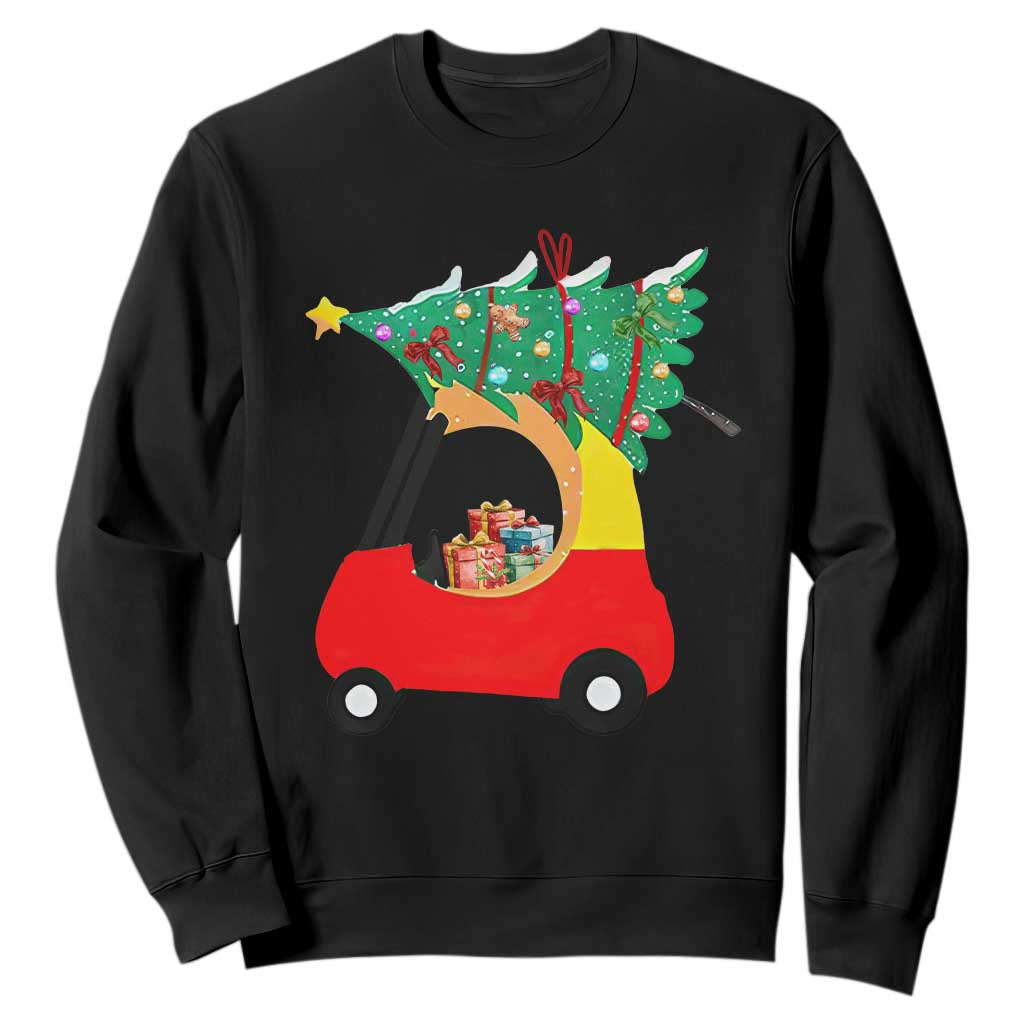 Christmas Kids Sweatshirt Red Car Tree Cute Xmas Toddler Boys TS10 Black Print Your Wear