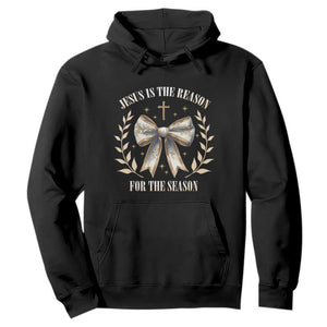 Jesus is the Reason Hoodie Xmas Jesus Lover Religious Christmas Coquette Bow TS10 Black Print Your Wear