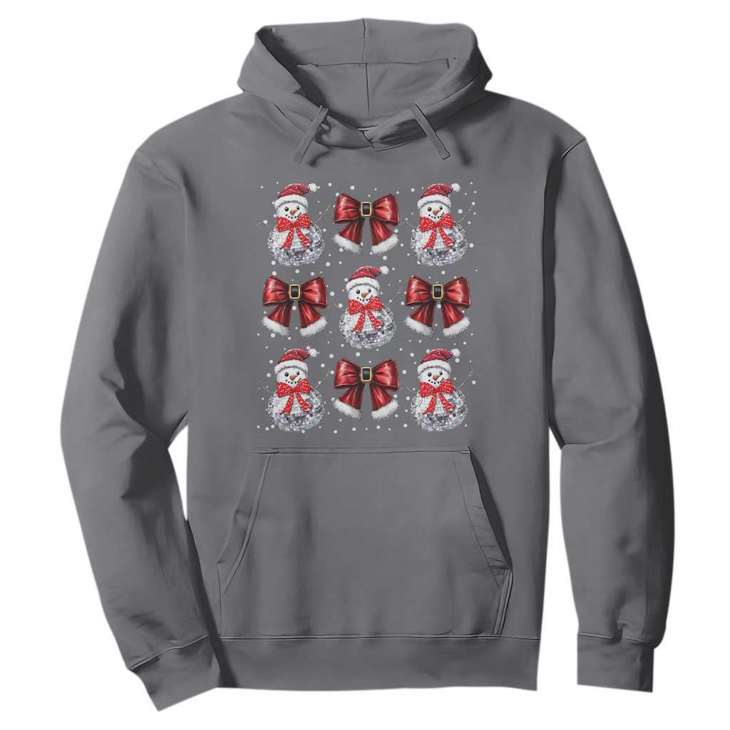 Christmas Coquette Hoodie Girly Xmas Disco Snowman Bow TS10 Charcoal Print Your Wear