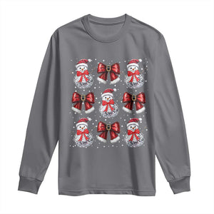 Christmas Coquette Long Sleeve Shirt Girly Xmas Disco Snowman Bow TS10 Charcoal Print Your Wear