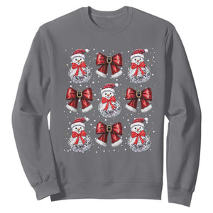 Christmas Coquette Sweatshirt Girly Xmas Disco Snowman Bow TS10 Charcoal Print Your Wear