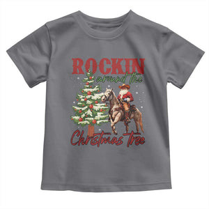 Western Christmas Toddler T Shirt Vintage 90s Cowboy Santa Claus Xmas Tree TS10 Charcoal Print Your Wear